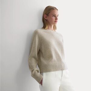 Everlane Cream the Boxy Crew Sweater 100% cashmere women’s extra small beige XS